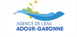 Logo de l'Agence de l'Eau Adour-Garonne, représentant des vagues bleues, de la végétation verte et un soleil jaune.